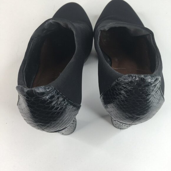 Donald J Pliner Evelyn Snakeskin Leather Platform Black Ankle Booties Size  6M - Picture 11 of 11
